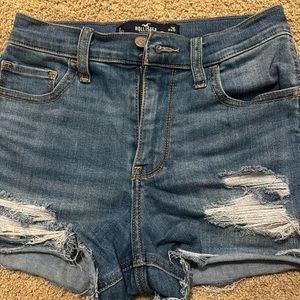 hollister blue jean shorts